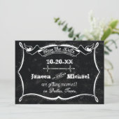 Chalkboard Style Ankündigung Datum freihalten Foto (Stehend Vorderseite)
