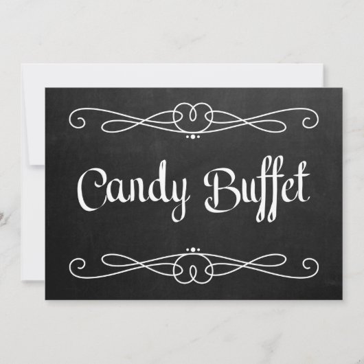 Chalkboard Style "Candy Buffet" Hochzeit Einladung (Vorderseite)