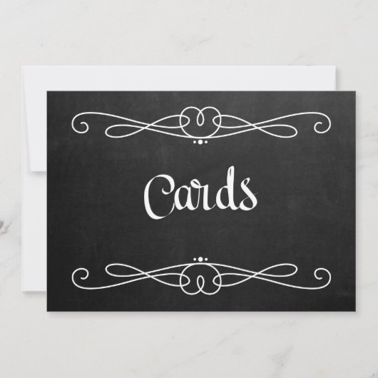 Chalkboard Style "Cards" Wedding Sign Einladung (Vorderseite)
