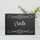 Chalkboard Style "Cards" Wedding Sign Einladung (Stehend Vorderseite)