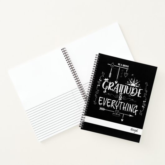 Chalkboard Style Dankbarkeit ist alles Zitat Notizblock (Innenseite)