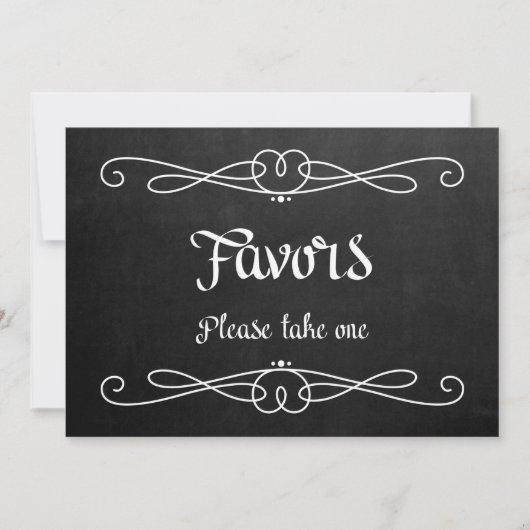 Chalkboard Style "Favors" Hochzeitszeichen (Vorderseite)