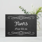 Chalkboard Style "Favors" Hochzeitszeichen (Stehend Vorderseite)