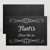 Chalkboard Style "Favors" Hochzeitszeichen (Vorne/Hinten)