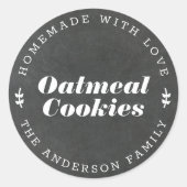 Chalkboard Style Holiday Baking Geschenk Runder Aufkleber (Vorderseite)