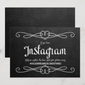 Chalkboard Style "Instagram Hashtag" Hochzeitszeic (Vorne/Hinten)