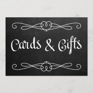 Chalkboard Style "Karten und Geschenke" Hochzeit Einladung