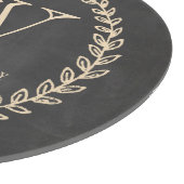 Chalkboard Style Monogram Cutting Board Schneidebrett (Ecke)