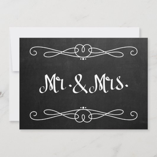 Chalkboard Style "Mr. and Mrs." Hochzeitszeichen (Vorderseite)