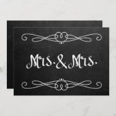 Chalkboard Style "Mrs. and Mrs." Hochzeitszeichen (Vorne/Hinten)