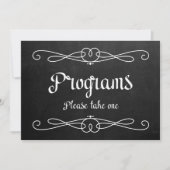 Chalkboard Style "Programs" Wedding Sign Einladung (Vorderseite)