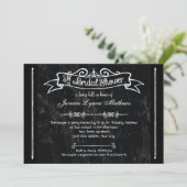 Chalkboard Style Rustic Swirt Brautparty Card Einladung (Stehend Vorderseite)