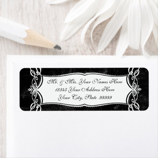 Chalkboard Style Rustic Swirt Matching Address Add (Insitu)