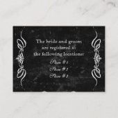 Chalkboard Style Rustikale Swirt Gift Registry Car Begleitkarte (Rückseite)