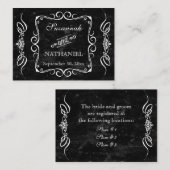 Chalkboard Style Rustikale Swirt Gift Registry Car Begleitkarte (Vorne/Hinten)