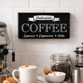Chalkboard Style Signatur Coffee Shop Holzkisten Schild