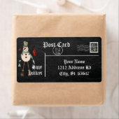 Chalkboard Style Snowman - Blau (Insitu)