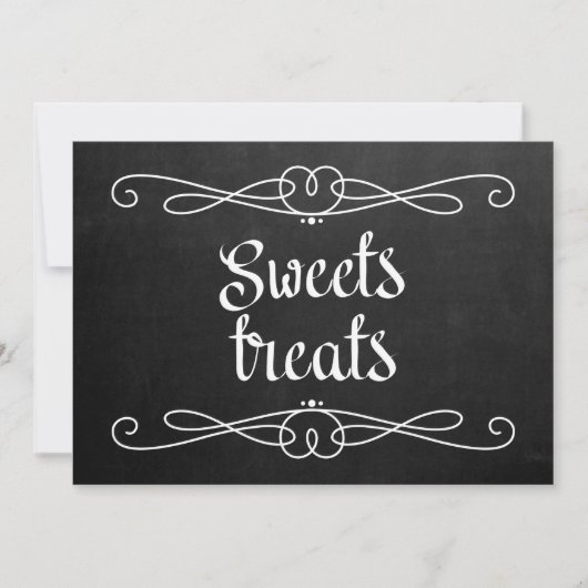 Chalkboard Style "Sweet Leckereien" Hochzeitszeich (Vorderseite)