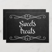Chalkboard Style "Sweet Leckereien" Hochzeitszeich (Vorne/Hinten)