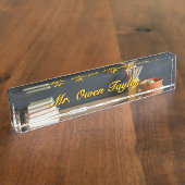 Chalkboard-Style Teacher Desk Nameplate Namensplakette (Seite)