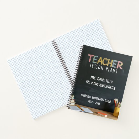Chalkboard-Style Teacher Lesson Planner Notizblock (Innenseite)