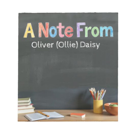 Chalkboard-Style Teacher Notes Notizblock (Vorderseite)
