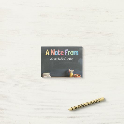 Chalkboard-Style Teacher Post-it Klebezettel (Auf Schreibtisch)