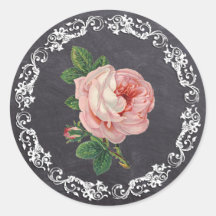 Chalkboard Style Vintage Rose Elegant
