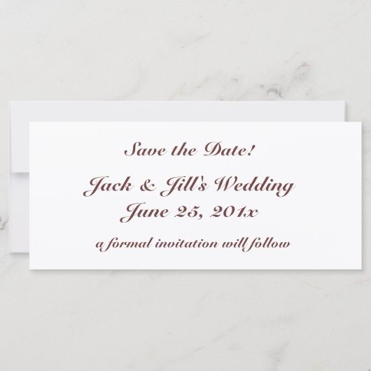 Chalkboard Style WEDD Speichern Sie das Datum (Rückseite)