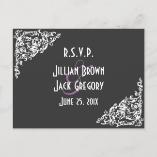 Chalkboard Style Wedding RSVP Einladungspostkarte