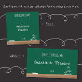 Chalkboard Substitute Teacher Business Cards Visitenkarte
