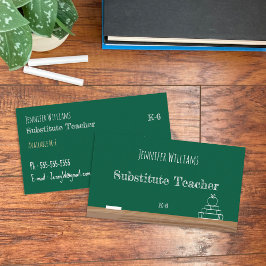 Chalkboard Substitute Teacher Business Cards Visitenkarte