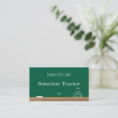 Chalkboard Substitute Teacher Business Cards Visitenkarte (Stehend Vorderseite)