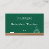 Chalkboard Substitute Teacher Business Cards Visitenkarte (Vorderseite)