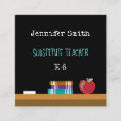 Chalkboard Substitution Teacher Square Business Ca Quadratische Visitenkarte (Vorderseite)