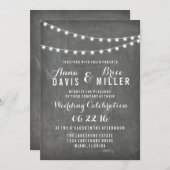 Chalkboard Summer String Light Wedites Einladung (Vorne/Hinten)