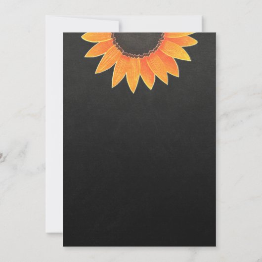 Chalkboard Sunflower Rustic Country Brautparty Einladung (Rückseite)
