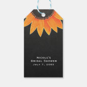 Chalkboard Sunflower Rustic Country Brautparty Geschenkanhänger (Rückseite)