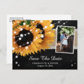 Chalkboard Sunflower Save the Date Foto Postkarten (Vorne/Hinten)