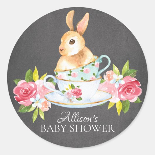 Chalkboard Sweet Bunny Baby Tee Party Sticker (Vorderseite)