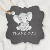 Chalkboard Sweet Elephant Baby Dusche Gefallen Ges Geschenkanhänger (Vorderseite)
