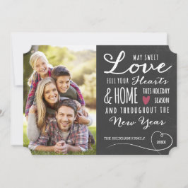 Chalkboard Sweet Liebe Holiday Foto Card Feiertagskarte