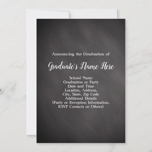 Chalkboard Swirl Class of 2021 Foto Abschluss Einladung (Rückseite)