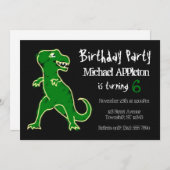 Chalkboard T-Rex Dinosaur Geburtstagseinladungen Einladung (Vorne/Hinten)