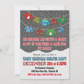 Chalkboard Tacky Christmas Sweater Einladungen (Vorderseite)