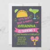 Chalkboard Taco Fiesta Einladung zum Geburtstag (Vorderseite)