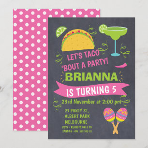 Chalkboard Taco Fiesta Einladung zum Geburtstag