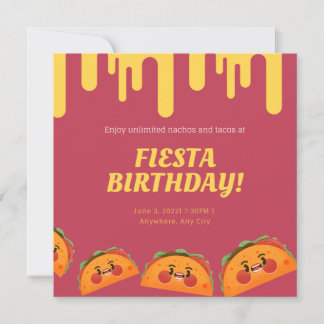 Chalkboard Taco Twosday Pinata Fiesta 2. Geburtsta Einladung