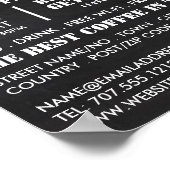 Chalkboard Tasse Icon, Barista, Café, Coffeehouse Poster (Ecke)