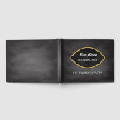 Chalkboard Teacher Rente Party | Black Gold Gästebuch (Voll)